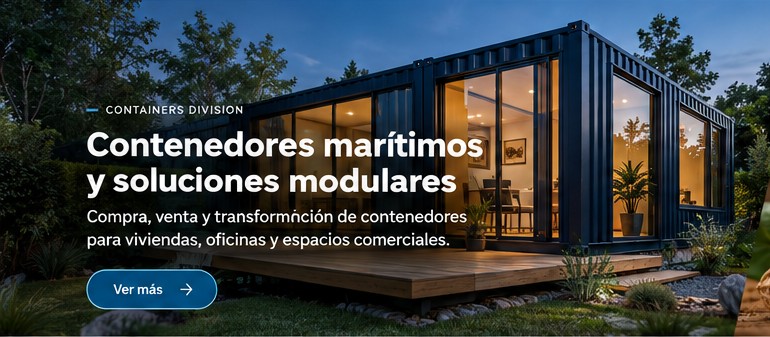 Ejemplo conceptual de vivienda modular de contenedores